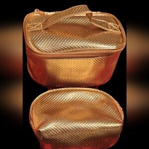 Luxurious Gold Cosmetic Bag Set